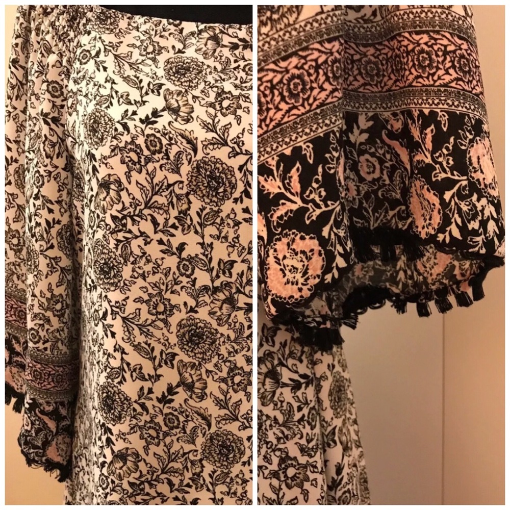 Emma & Michelle Tassel Sleeve Yoke Dress